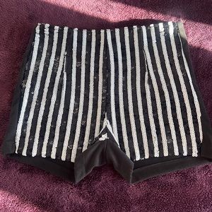 Black and white sequins shorts Size Med forever 21